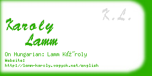 karoly lamm business card